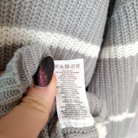 Pep&Co Size uk 16/18 Sweater Striped Gray and white - Picture 8 of 8